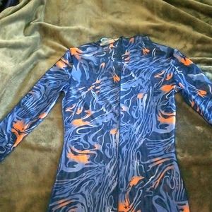 Blue and Orange Sheer Dress